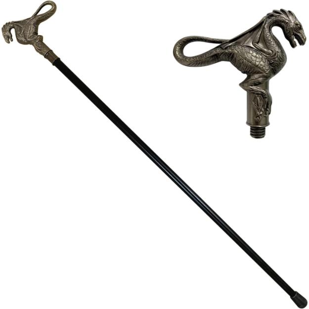 Dragon Walking Cane With Sword 35" Overall