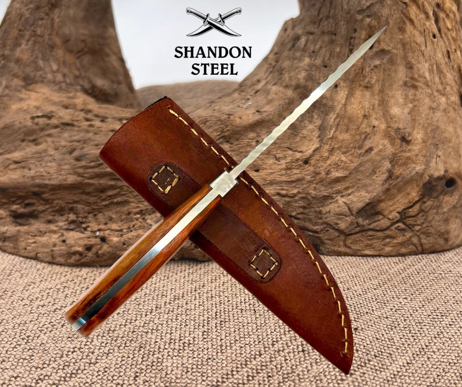 Elk Ridge ER-268 Fixed Blade Knife 8in Stainless Steel Wood Handle Sheath (C20)