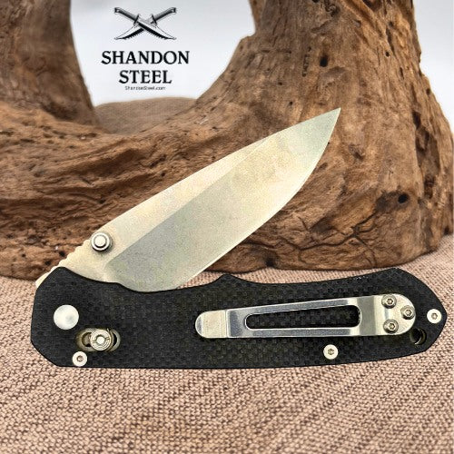 ENLAN EL-02 Folding DropPoint Pocket Knife Black G10 Crossbar Lock 8cr13mov (48)