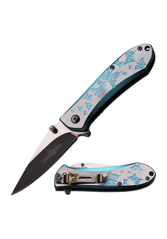 Femme Fatale FF-A010LB Spring Assisted Butterfly Folder Knife