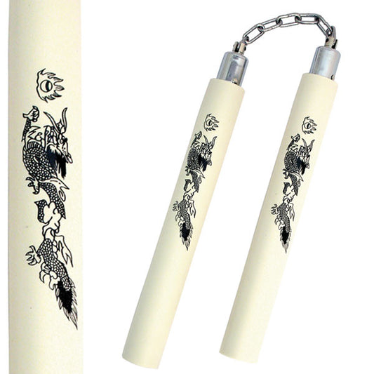 White NUNCHAKU 12" OVERALL 802-W