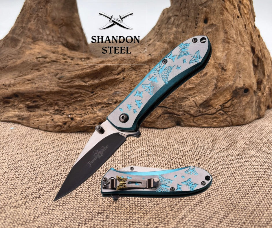 Femme Fatale FF-A010LB Spring Assisted Butterfly Folder Knife