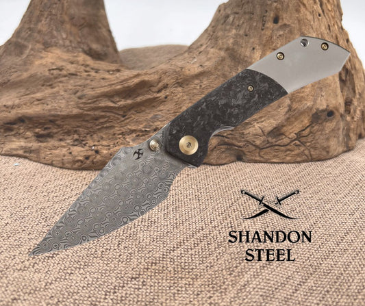 Kansept Knives Fenrir Linerlock Shred CF K1034B1