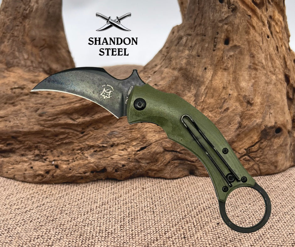 Fox Bastinelli BlackBird Karambit FX-591OD N690 Od Green G10 Folding Knife (34)