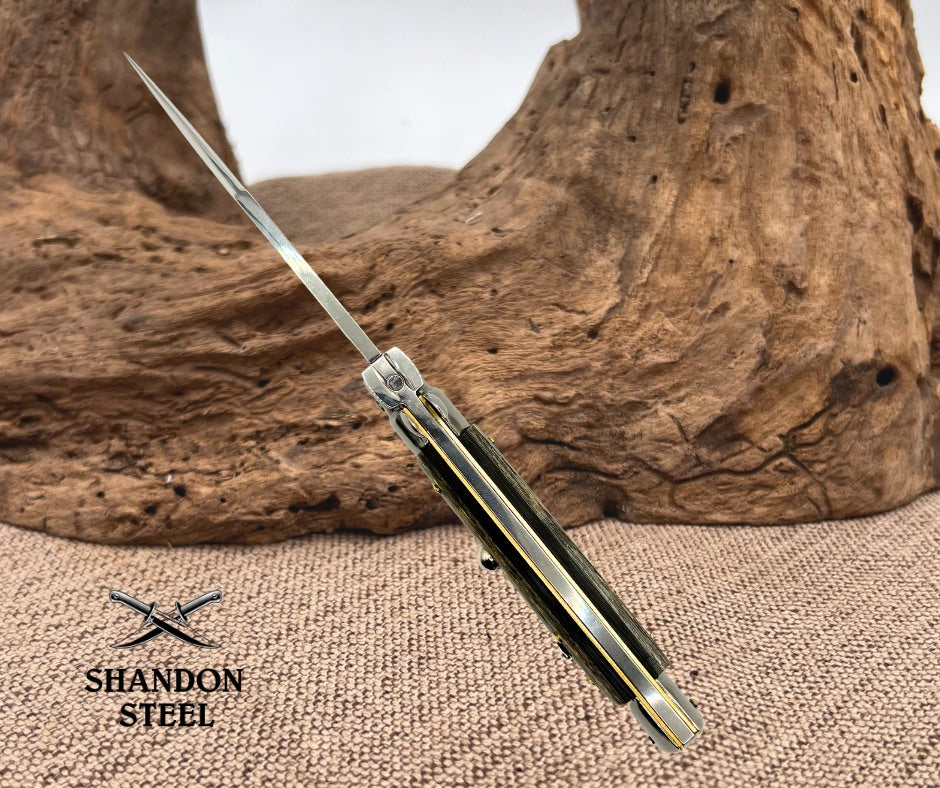 Frank B Italian Stiletto 9" Bayonet Blade, Abalone