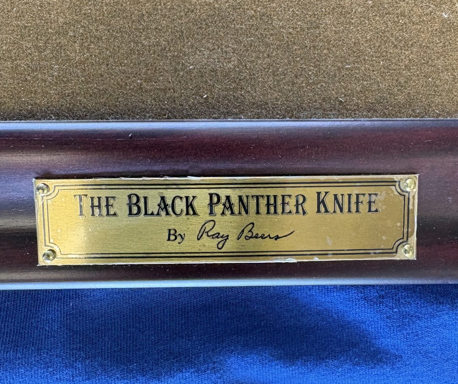 The Black Panther Knife By Ray Beers Franklin Mint Fixed Blade with Plaque