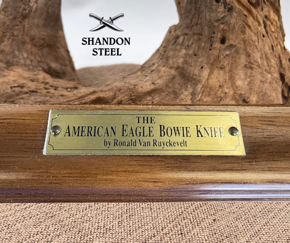Franklin Mint The American Eagle Bowie Knife Ronald Van Ruyckevelt with Frame