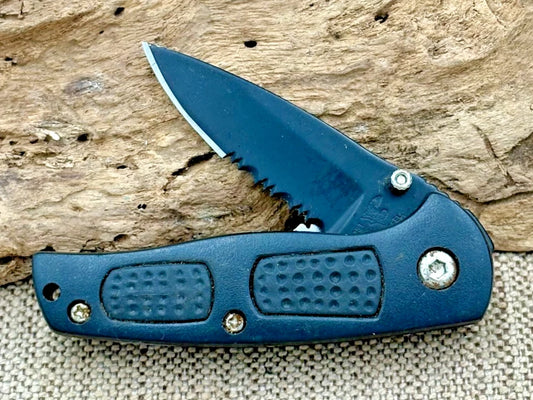 Frost Cutlery "Delta Ranger" Black Folding Pocket Knife Combo Blade (244)