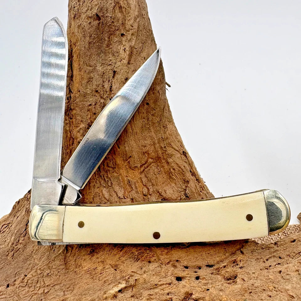 Timeless Classics Pocket Knife Trapper Frost Cutlery Knives Cream Scales (138)