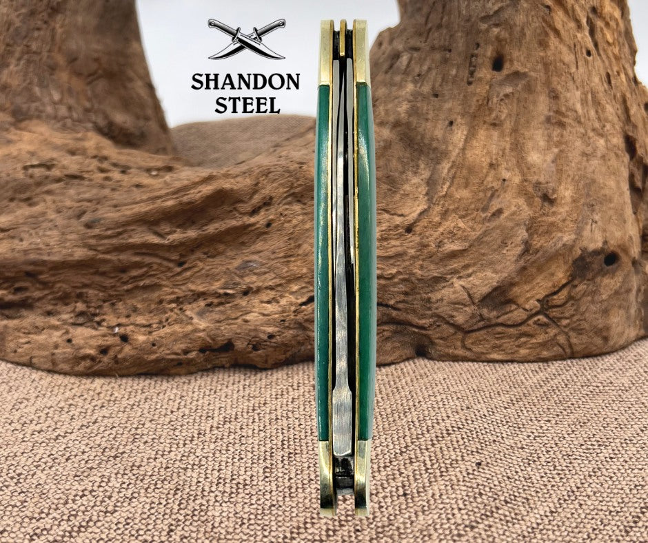 Frost Cutlery Whittler Pocket Knife Stainless Steel Blades Smooth Bone Handle 75