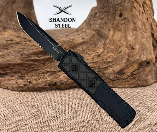 Guardian Tactical APEX S/E OTF Knife Black Al/CF (3.4" Dark SW Serr MagnaMax) 152612