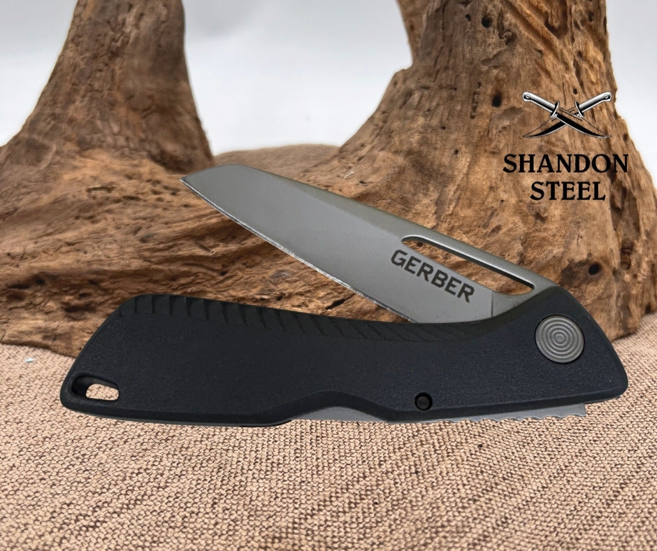 Gerber Lockback Folding Pocket Knife 0870817A USA 420HC Sharkbelly (80)
