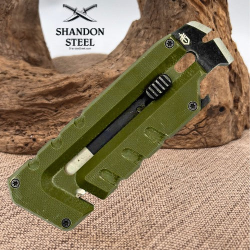 Gerber Prybrid Pocket Knife Multitool 8-in-1 Box Cutter Bottle Opener OD Green 5
