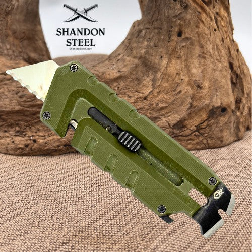 Gerber Prybrid Pocket Knife Multitool 8-in-1 Box Cutter Bottle Opener OD Green 5