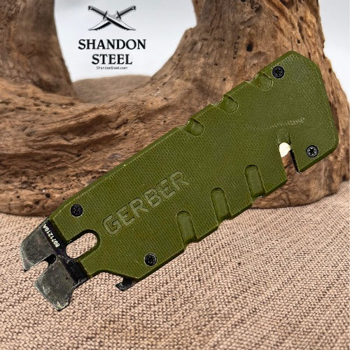 Gerber Prybrid Pocket Knife Multitool 8-in-1 Box Cutter Bottle Opener OD Green 5