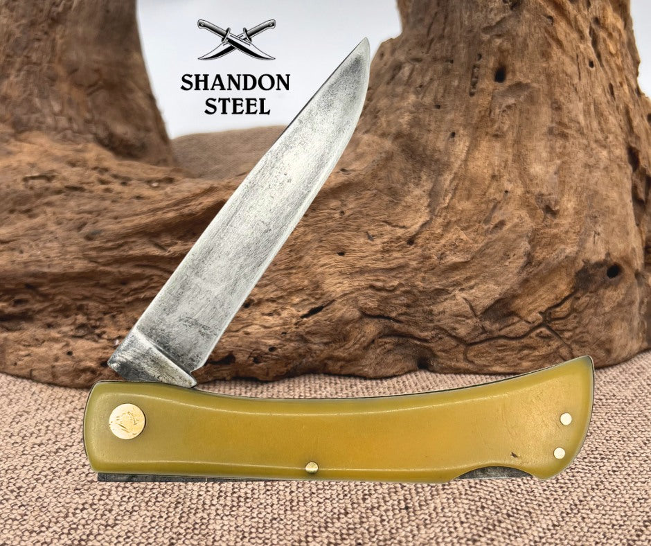 GERMAN EYE BRAND CARL SCHLIEPER YELLOW GERMAN SODBUSTER CARBON POCKET KNIFE (11)