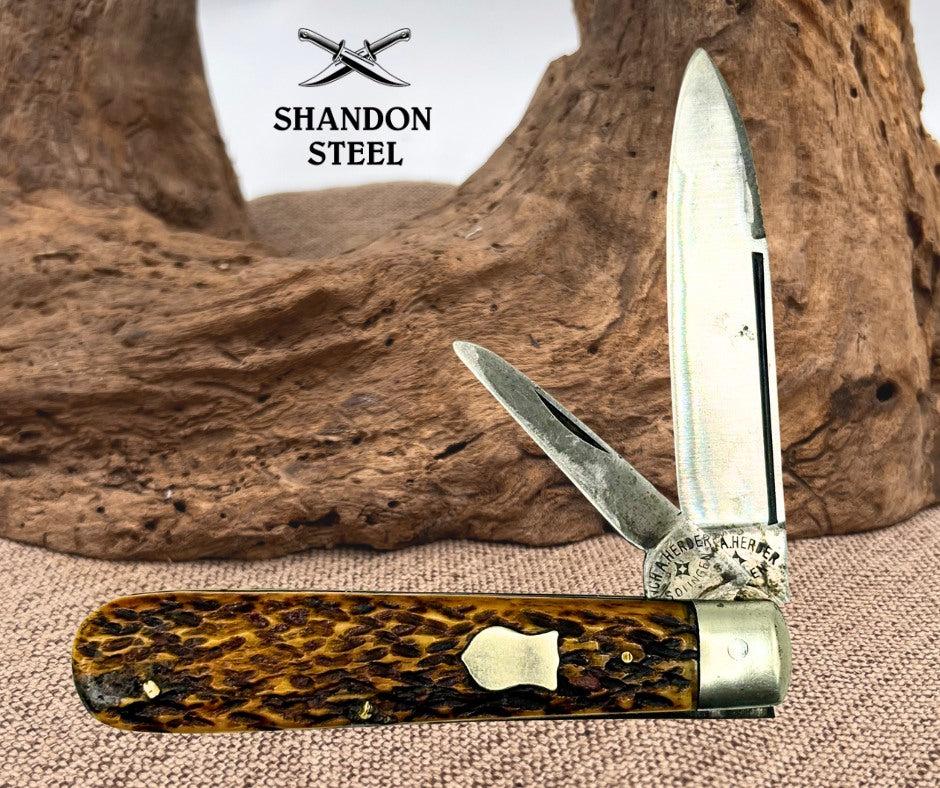 Rick A Herder Vintage Antique 2 Blade Jack Pocket Knife Made in Germany (4)