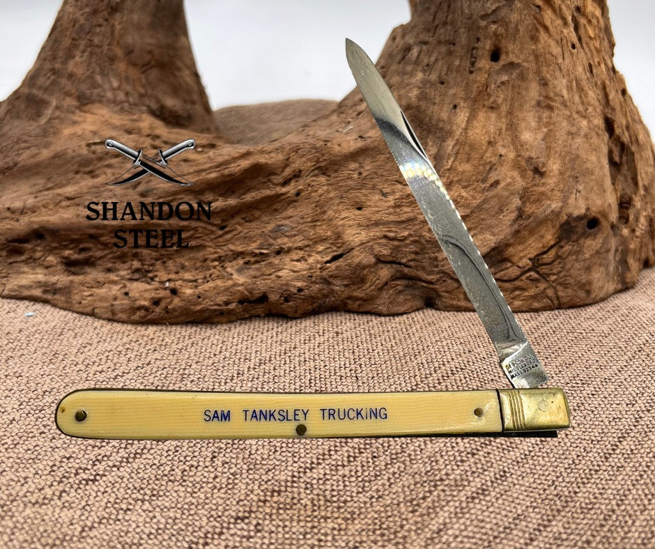 Gerson Co. Knife "Sam Tanksley Trucking" 5.5" Closed Melon Tester France (1)