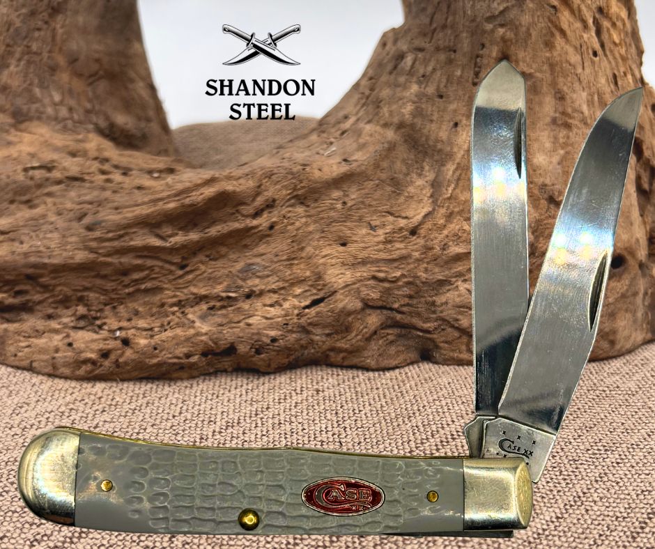 Case XX USA Gray Synthetic 2 Blade Trapper Folding Pocket Knife 6254 SS  (26) *preowned