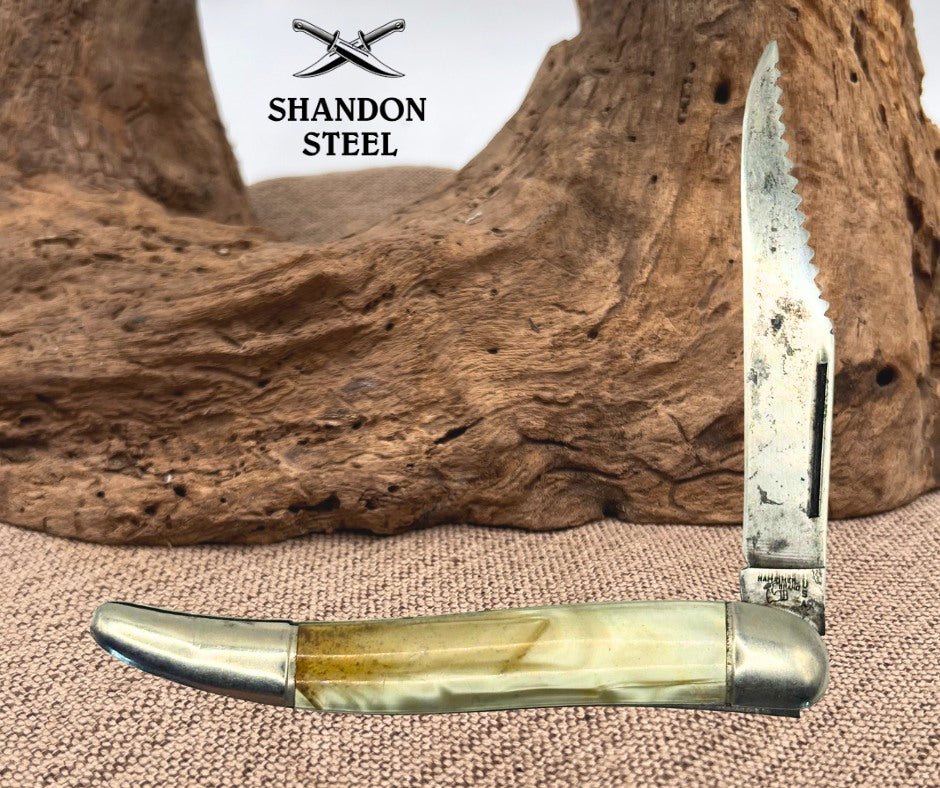 Hammer Brand Vintage Toothpick Folding Pocket Knife Celluloid Shell Handle (69)