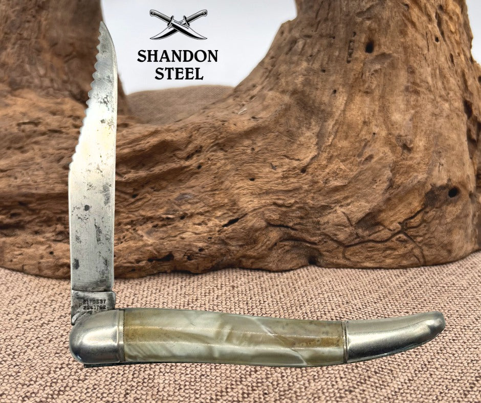 Hammer Brand Vintage Toothpick Folding Pocket Knife Celluloid Shell Handle (69)