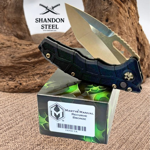 Heretic Martyr Recurve Bronze Stonewash / Black Chassis – MagnaCut – H056-7A