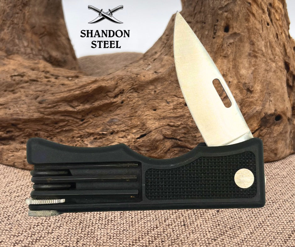 Hoppe's Shooters Knife Vintage 1980s Blackie Collins Multi Function Tool (75)