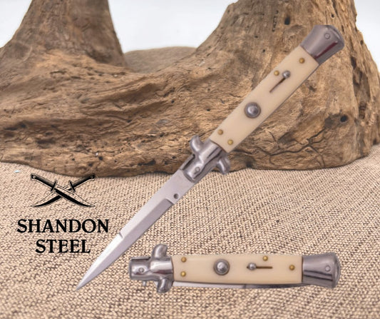 ITALIAN STYLE 9" STILETTO FAUX IVORY IS10IV