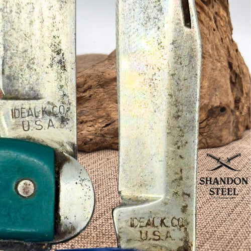 Ideal K. Co. USA Vintage Toothpick Folding Two Pocket Knives Carbon Steel (148)