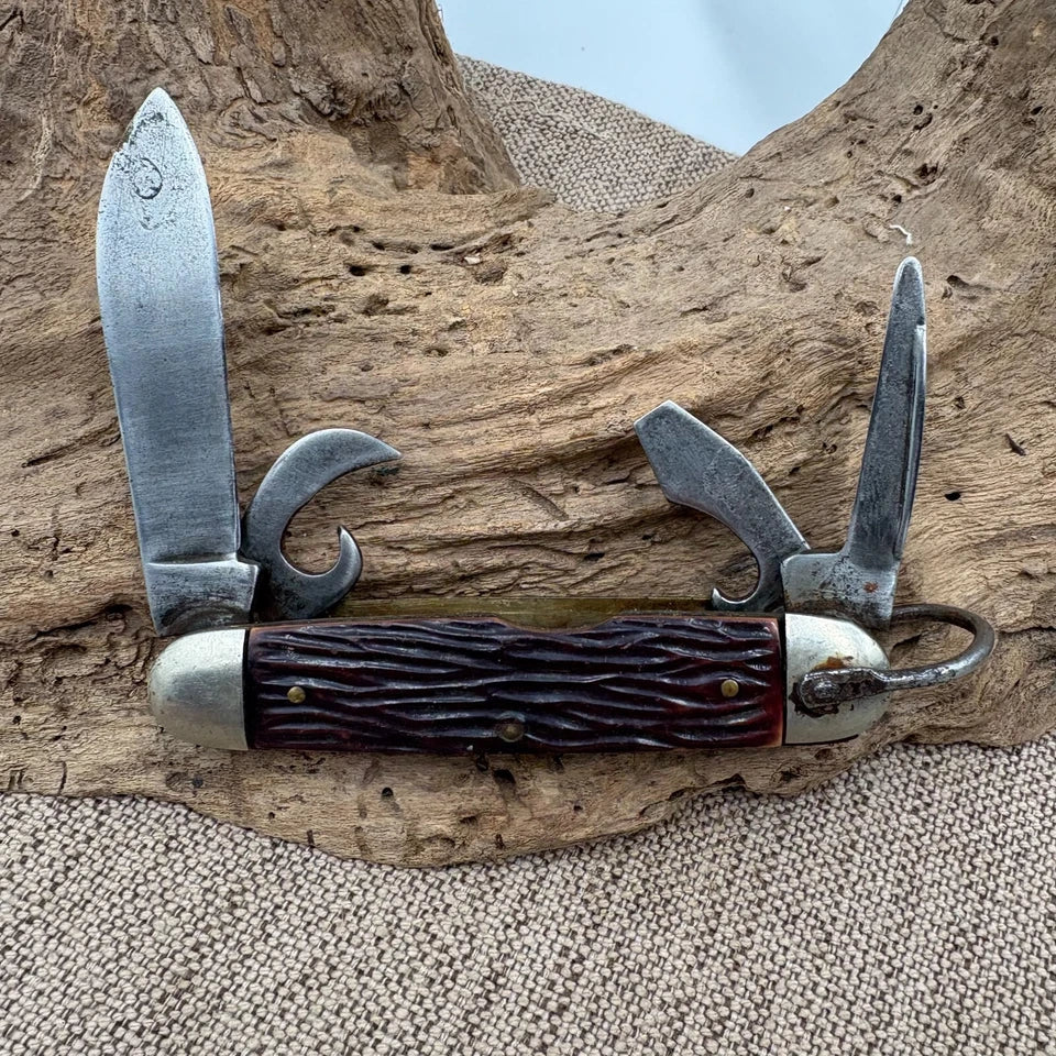 Vintage USA Imperial Boy Scouts OF America Folding Pocket Knife 4 Blade (72)