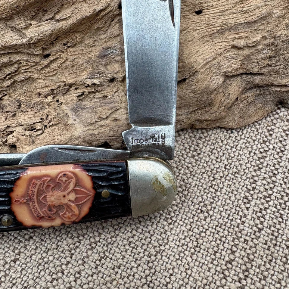 Vintage USA Imperial Boy Scouts OF America Folding Pocket Knife 4 Blade (72)
