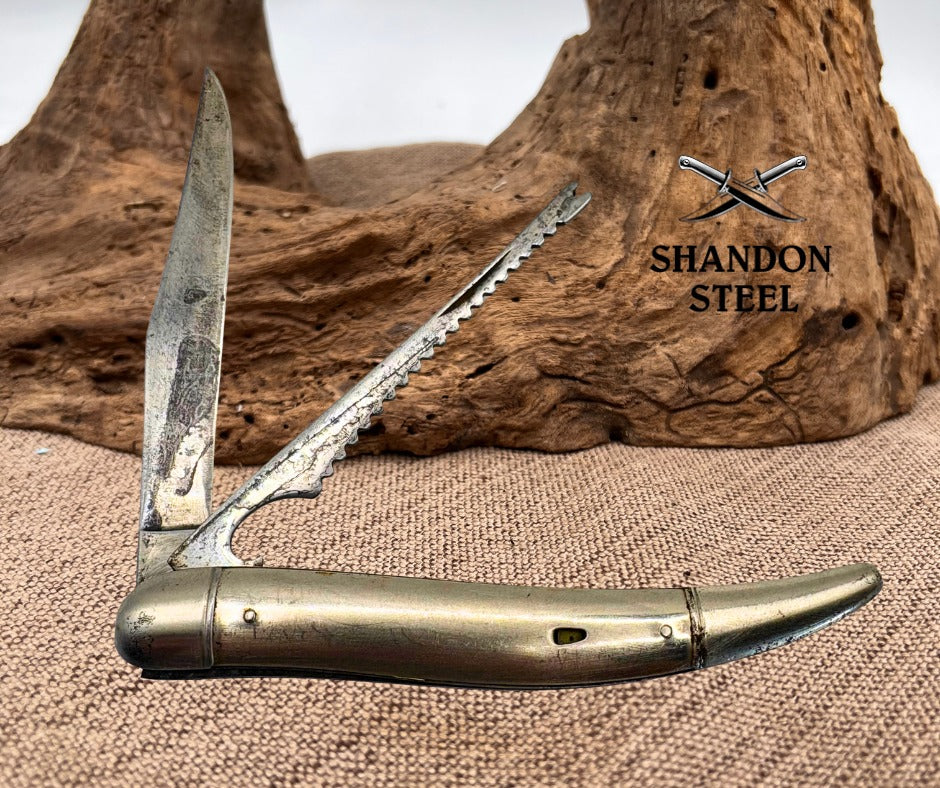 Imperial USA Vintage Fishing Folding Pocket Knife Can Opener Hook Remover (25)