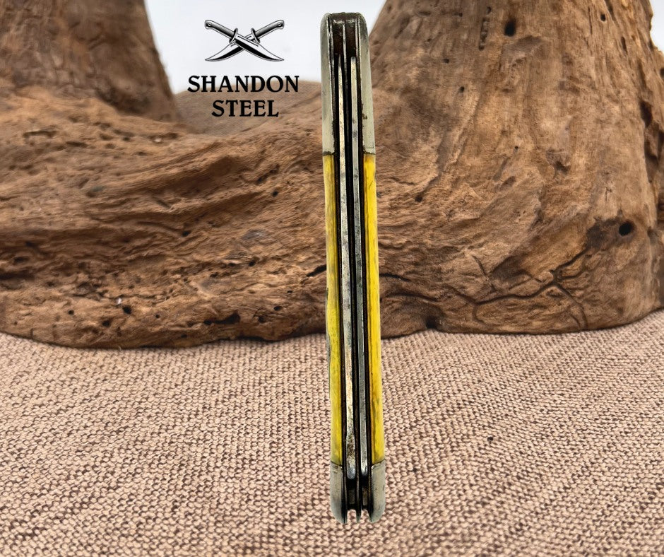 Imperial USA 2 Blade Fish Scaling Folding Carbon Steel Pocket Knife Vintage (31)