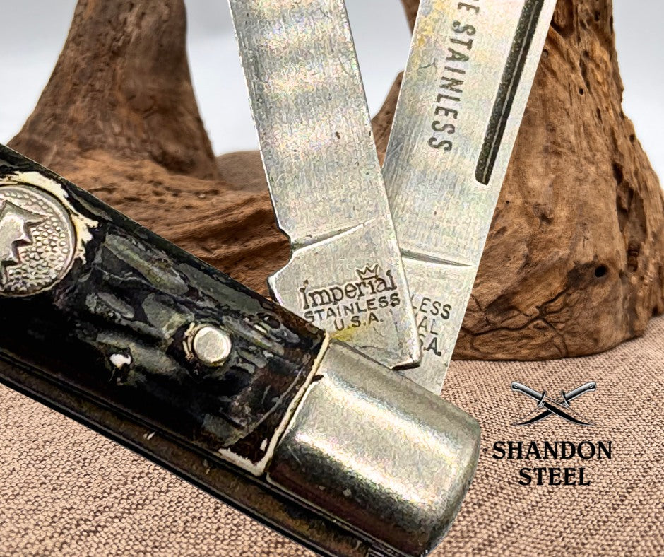 Imperial Vintage USA Pen Pocket Knife 2 Blade "Super Razor Blade Stainless" (39)