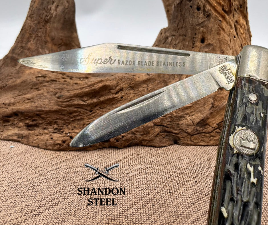 Imperial Vintage USA Pen Pocket Knife 2 Blade "Super Razor Blade Stainless" (39)