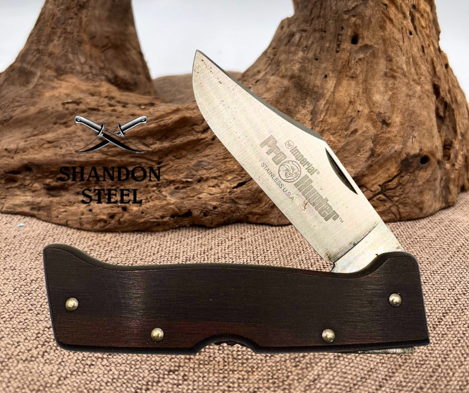 IMPERIAL PRO HUNTER USA Stainless Vintage ClipPoint Hunting Knife Lockback  (44)