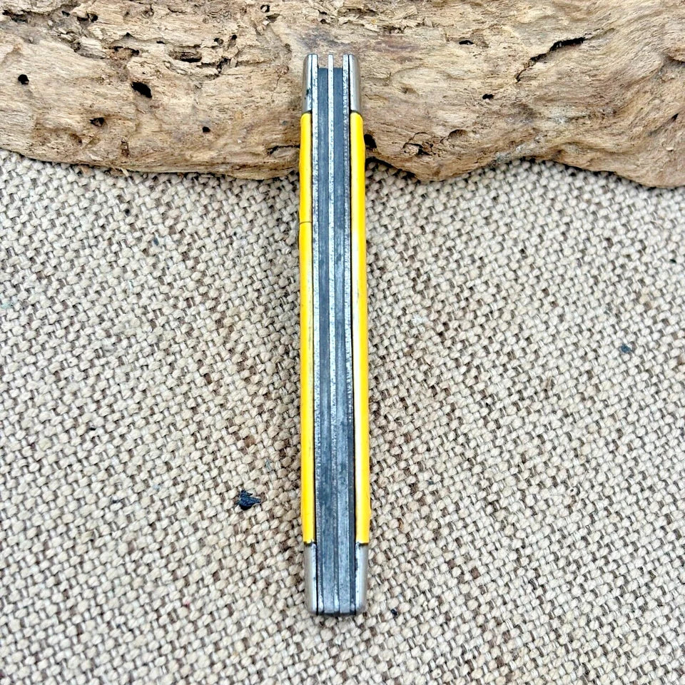Imperial England Crown 2 Blade Yellow Folding Pen Pocket Knife Vintage (105)