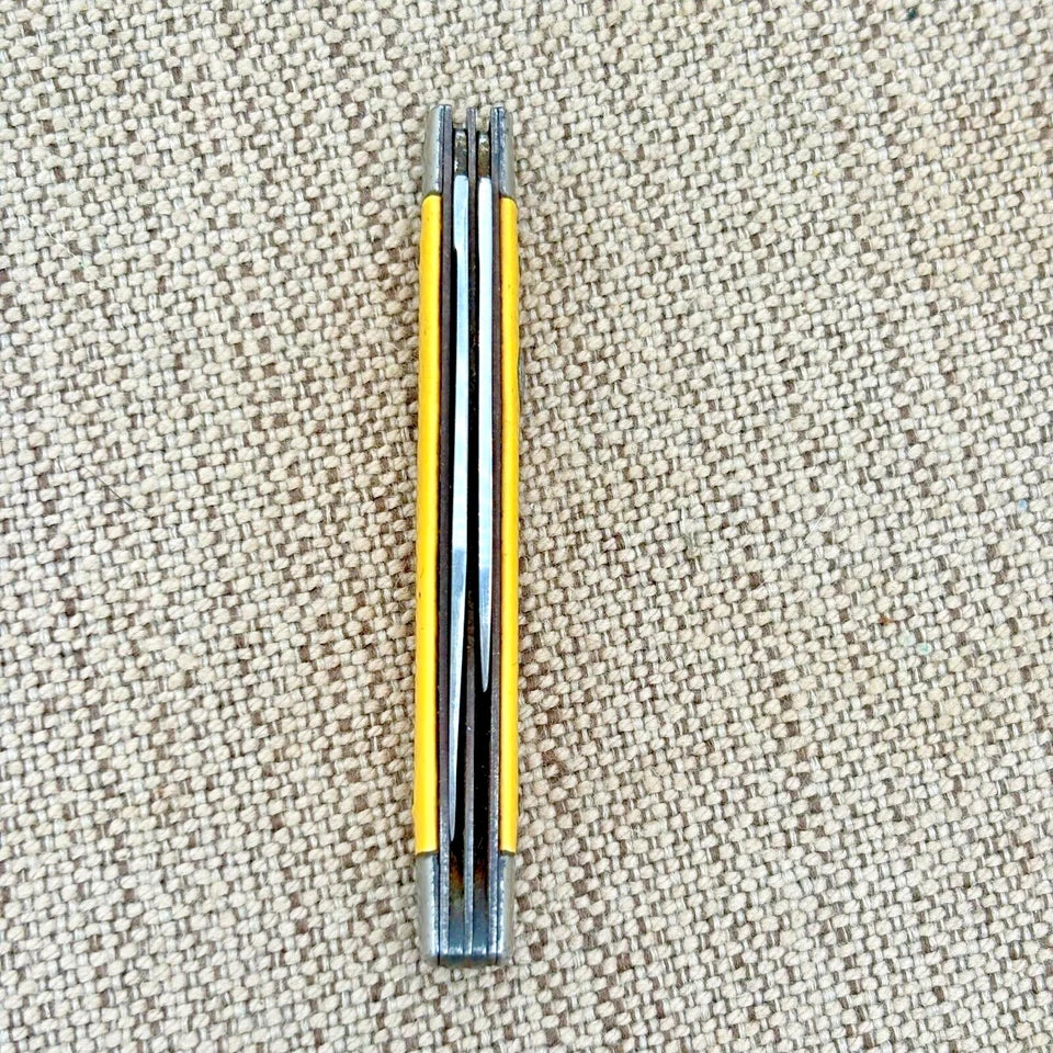 Imperial England Crown 2 Blade Yellow Folding Pen Pocket Knife Vintage (105)