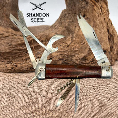 VINTAGE JAPANESE PICNIC MULTI BLADE FISHING POCKET KNIFE SURVIVAL KNIVES (35)