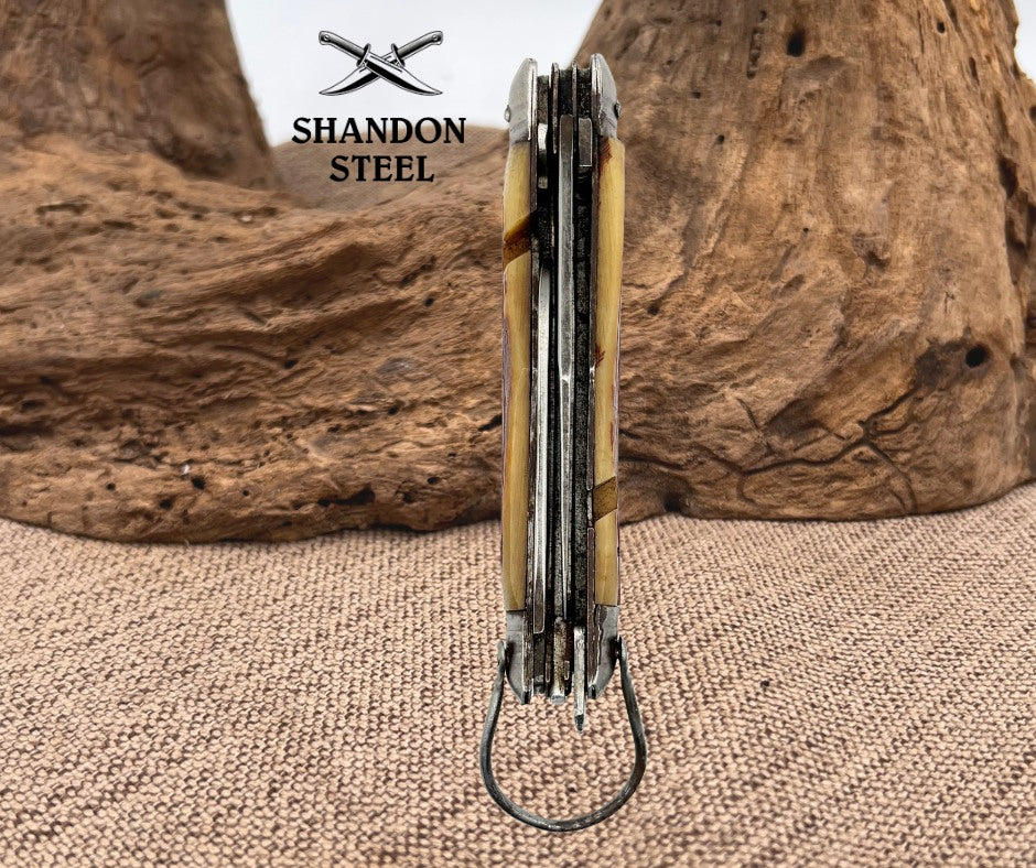 HOBO VTG Folding Pocket Camping Survival Scout Knife Caron Made In Japan (103)