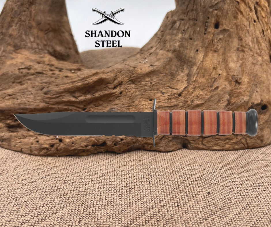 KA-BAR USA Kabar Olean NY #5018 USMC Combat Utility Knife Marines Serrated Edge