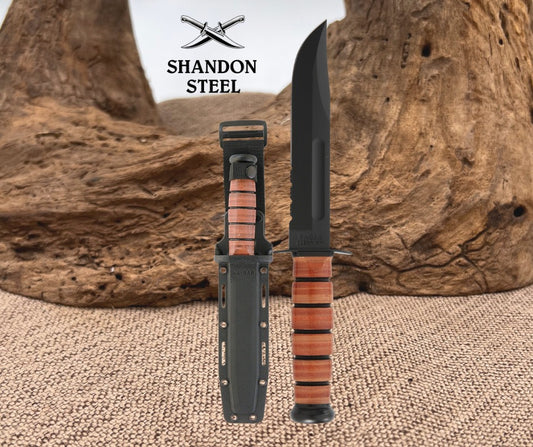 KA-BAR USA Kabar Olean NY #5018 USMC Combat Utility Knife Marines Serrated Edge