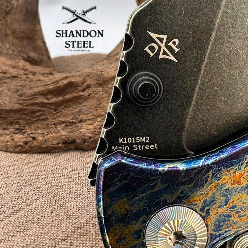 KANSEPT Main Street Thumb Studs/Crossbar Lock Knife Lightning Strike Titanium