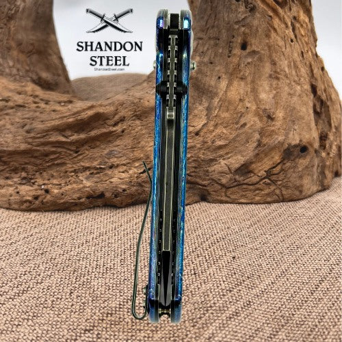 KANSEPT Main Street Thumb Studs/Crossbar Lock Knife Lightning Strike Titanium