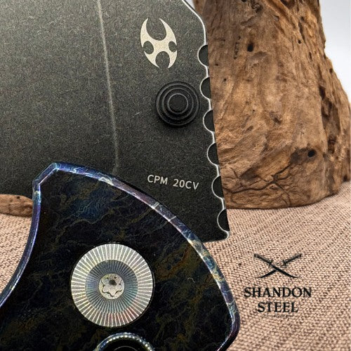 KANSEPT Main Street Thumb Studs/Crossbar Lock Knife Lightning Strike Titanium