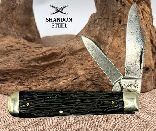 Kabar Olean NY USA Vintage 2 Blade Jack Pocket Knife Super Rare 4 1/4 Inch (167)