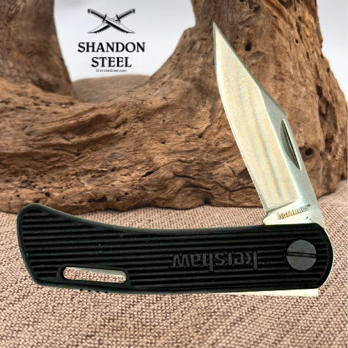 Kershaw 2018WM Back Lock Clip Point Folding Pocket Knife Rubber Handle (209)