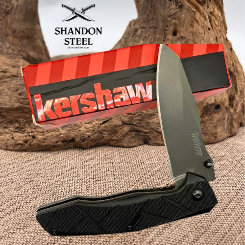 Kershaw 2018WM Black Plastic Handle Assisted Stainless Steel Pocketknife (117)