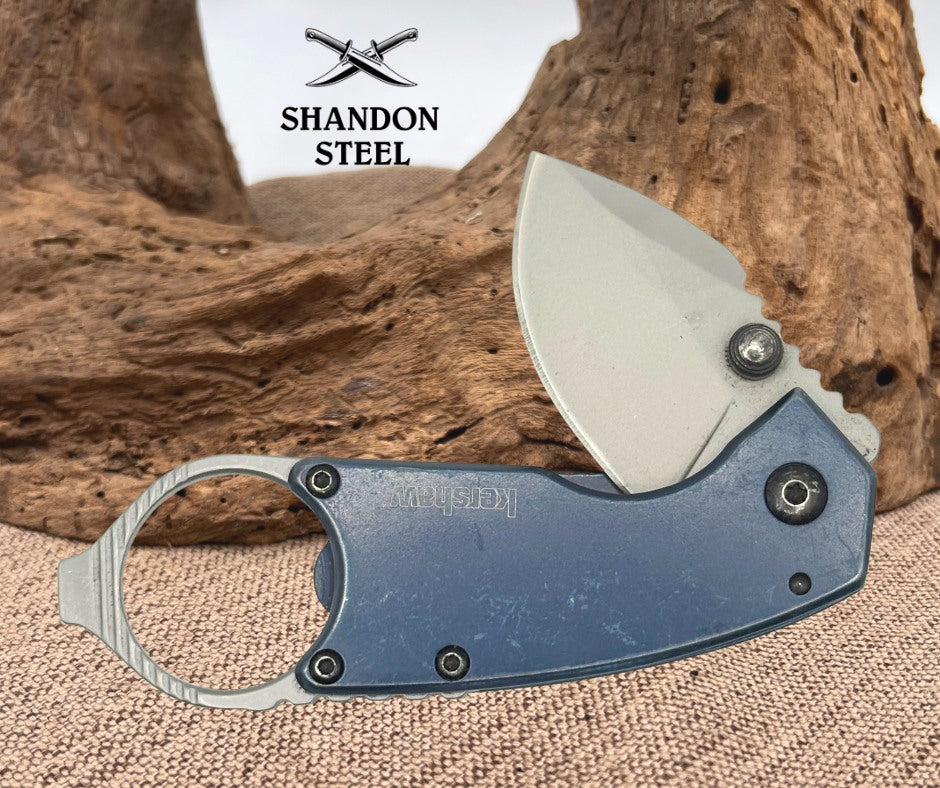 Kershaw Antic Navy Blue Stainless Handle 8CR13MoV Framelock Knife 8710 (108)