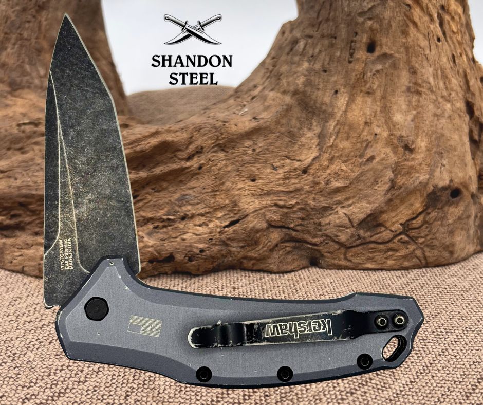Kershaw USA 1776TGRYB Tanto Point Flag Logo Pocket knife assisted opener (170)